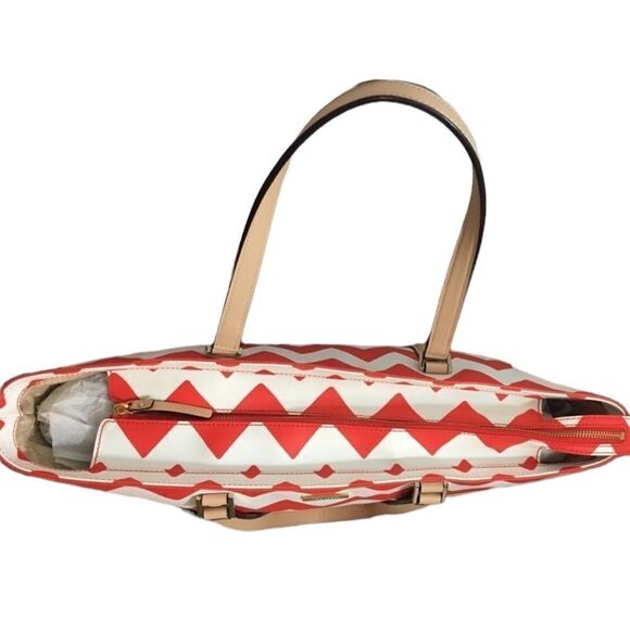 NWT Kate Spade South of the Border Med. Harmony Tote Maraschino Chevron #ChicBag - Picture 4 of 8